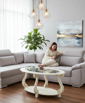 Стол журнальный Овация С слоновая кость 