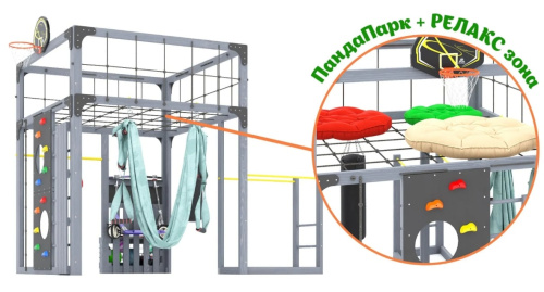 Детская площадка для дачи Савушка КУБ-1 Серый с гамаком
