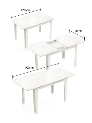 Стол обеденный СН-130.01 дуб крафт белый 