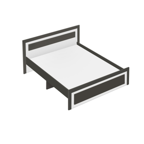 Кровать СН-120.03-1600 серый графит белый 