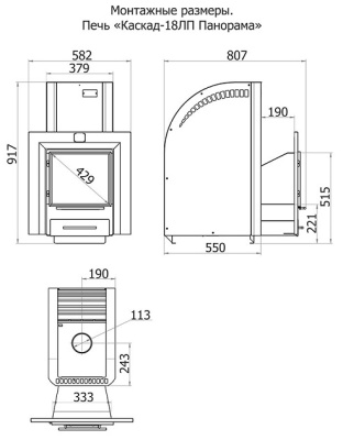 Печь для бани Теплодар Каскад-18 ЛП Панорама без двери (2018)
