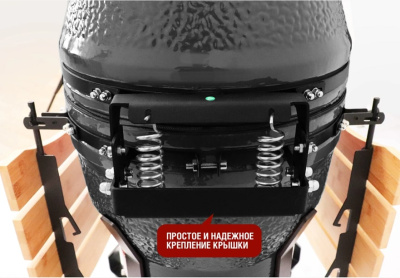 Керамический гриль-барбекю 18 дюймов черный