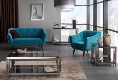 Стол журнальный SIGNAL FOSSIL B серебряный 