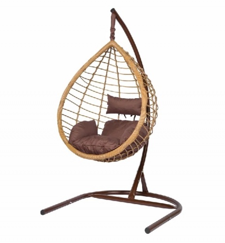 Подвесное кресло Скай 04 соломенный подушка коричневый 