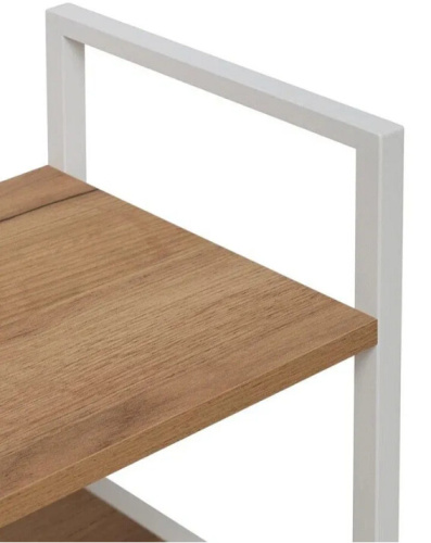 Стеллаж Leset Стилвуд 22 широкий 2 полки белый дуб крафт золотой 