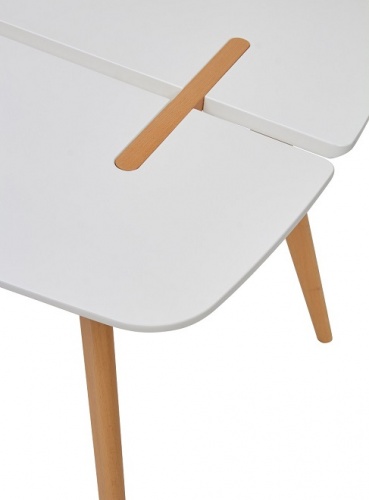 Стол обеденный Mebelart OXALIS 120 белый/натуральный 
