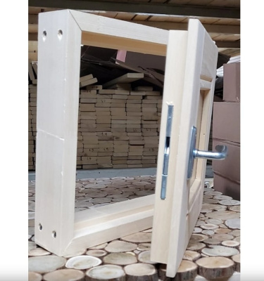 Форточка для бани Липа стеклопакет 30х30 см