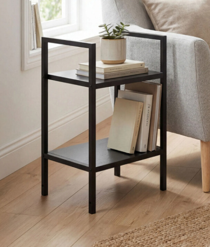 Стеллаж Leset Стилвуд 12 узкий 2 полки черный 