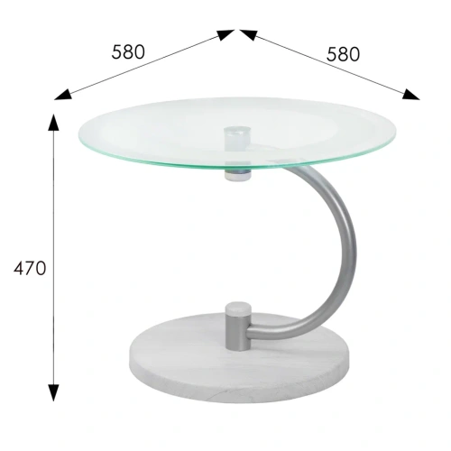 Стол журнальный Дуэт 13Н металлик дуб дымчатый 