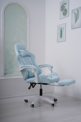 Вибромассажное кресло Calviano 1584 голубая ткань 