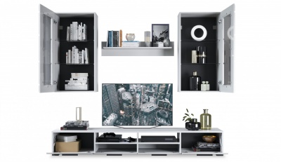 Гостиная Рио-2 Белый жемчуг/Белый глянец 