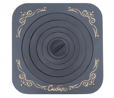 Плита чугунная под казан Сибирь 520х520 с конфорками