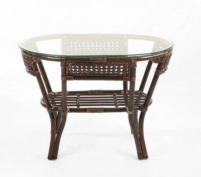 02/15 IND Стол овальный стекло темно-коричневый 