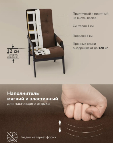 Кресло Leset Марни венге ткань V23 