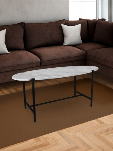 Стол журнальный МеталлАрт М025 белый мрамор 