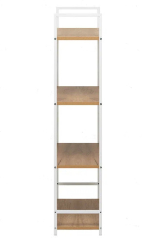 Стеллаж Leset Стилвуд 24 широкий 4 полки белый дуб крафт золотой 