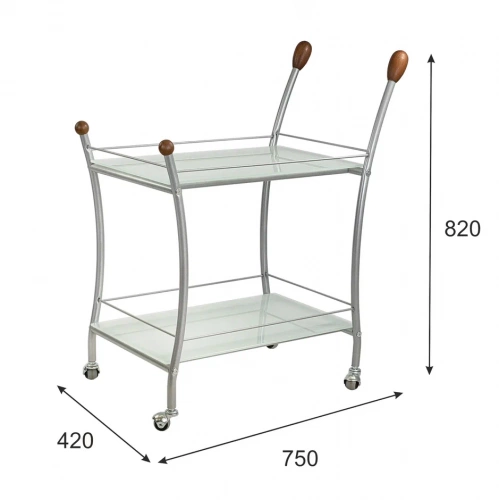Стол сервировочный Поло металлик 