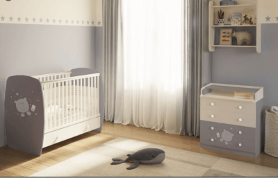 Комод Polini Kids French 1580 Teddy белый/серый 