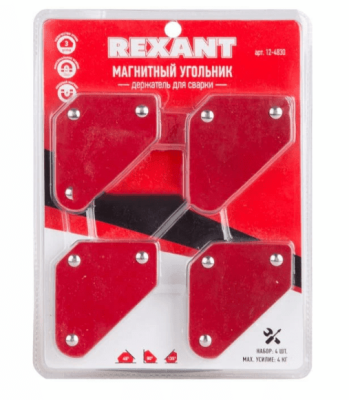 Держатель угольник магнитный для сварки 4 шт Rexant 12-4830