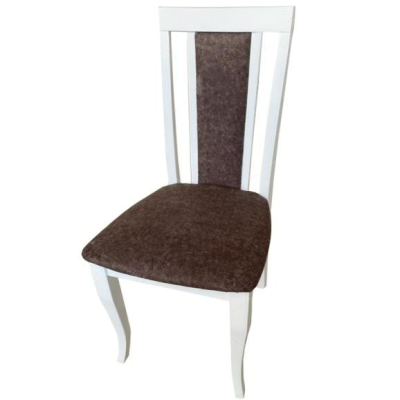Стул Б-2230.1 Эмаль белая Микровелюр коричневый 