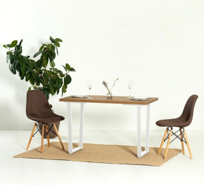 Стол Уэльс 130х80 дуб табачный металл белый 