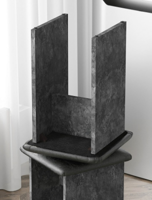 Табурет Мэри СН-122.14 бетон спаркс ДСП графит серый 