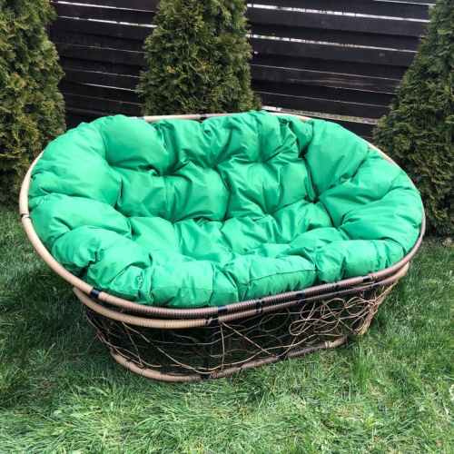 Кресло Mamasan светло-коричневый, цвет подушки зеленый