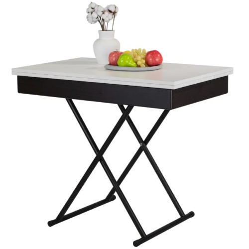 Стол трансформер Лерон белый черный 