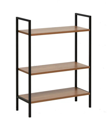 Стеллаж Leset Стилвуд 23 широкий 3 полки черный орех лион светлый 