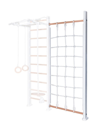 Детский спортивный комплекс Perfetto sport Verticale in legno con rete bianco-naturale PS-134 стойка с сеткой