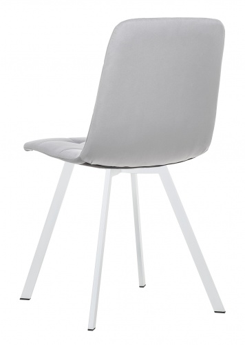 Стул Leset Скай металл белый велюр ULTRA SMOKE Дым 