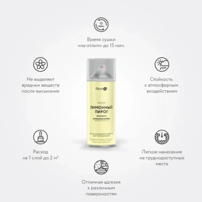 Эмаль Elcon Быстросохнущая для декора и мебели 520мл лимонный пирог