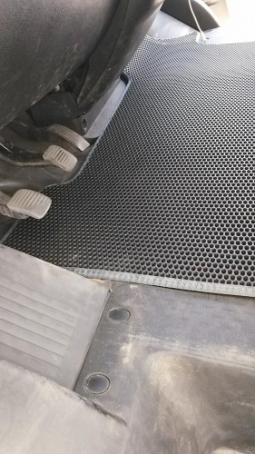 Коврики салона EVA Peugeot Boxer (цельный) черные, серый кант