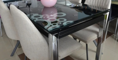 Стол обеденный SIGNAL GD017 черный хром 