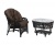 IND Комплект Черчиль кресло и овальный столик венге темная подушка 