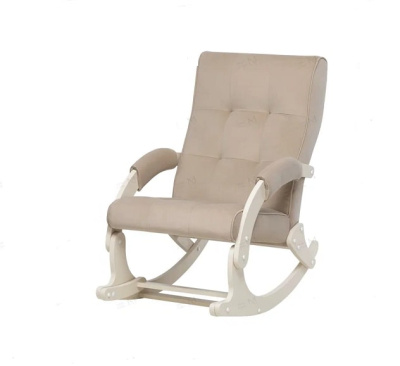 Кресло-качалка Leset Хилл с подножкой слоновая кость Velur V18