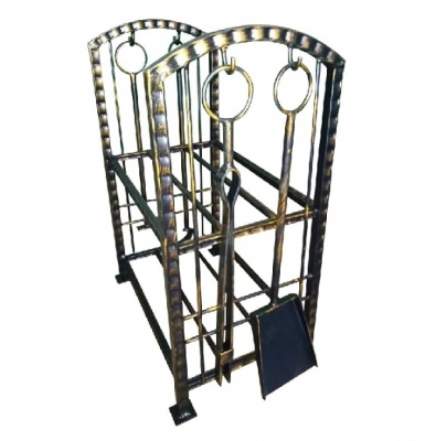 Дровница с каминным набором НК5 черная