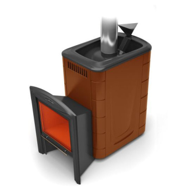 Печь для бани Термофор Гейзер 2014 Inox Витра ЗК терракота от Vishop.by 