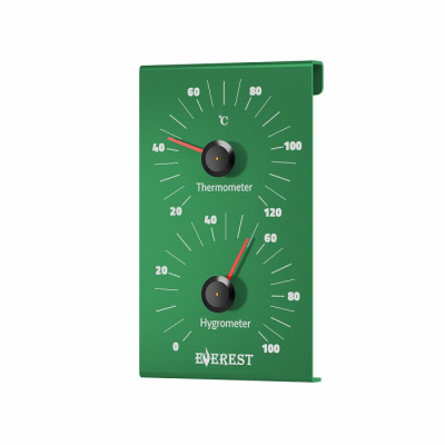 Термогигрометр EVEREST алюминий GREEN (TG-28)