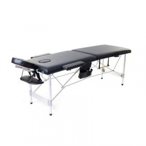 Складной 2-х секционный алюминиевый массажный стол RS BodyFit черный 70 см