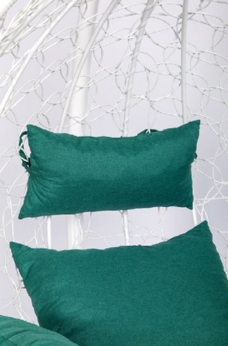 Подвесное кресло Скай 02 белый подушка зеленый 