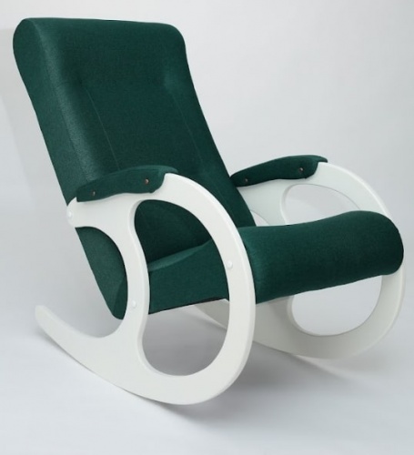 Кресло-качалка Бастион 3 арт. Bahama emerald ноги белые