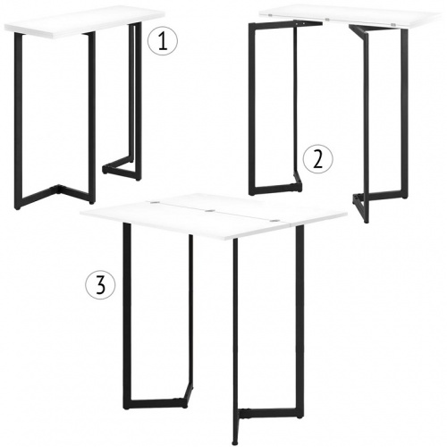 Стол барный Арлен 2 белый шагрень металл графит 