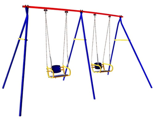 Качели дачные Пионер 2К двойные качели цепные со спинкой 2шт