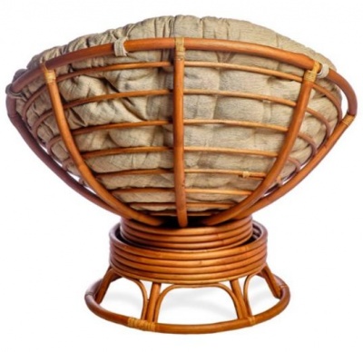 23/01В IND Кресло Папасан коньяк подушка беж 