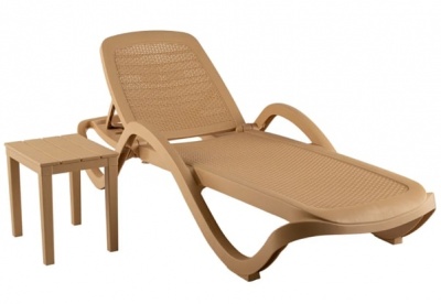 Шезлонг Ellastik Plast Capri Плетеный 195x73x41 бежевый