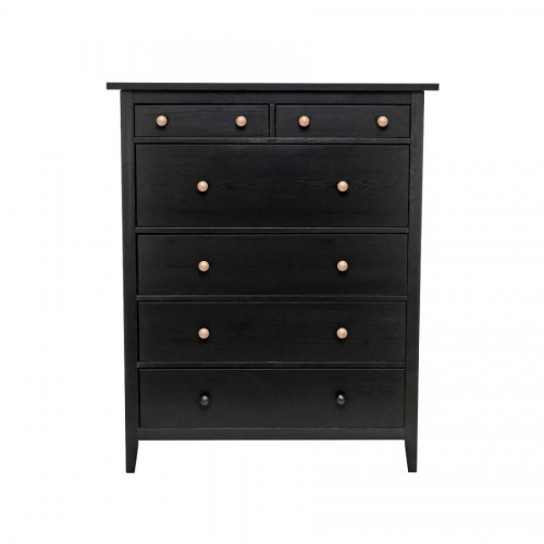 Комод Leset Мира 06 черный ручки коричневые