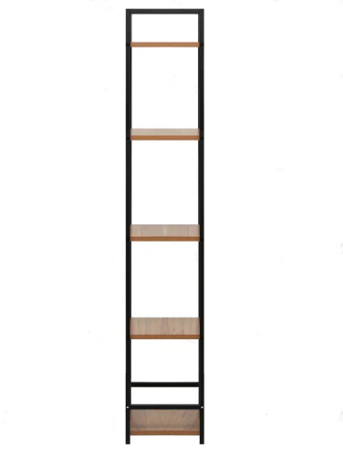 Стеллаж Leset Стилвуд 15 узкий 5 полок черный орех лион светлый 