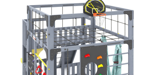 Детская площадка для дачи Савушка КУБ-3 Серый с гамаком для йоги