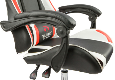 Вибромассажное кресло Calviano ASTI ULTIMATO black white red 